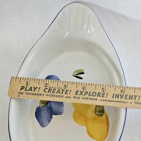 Maxam Italian Daisy Augratin Casserole Bowls 10.7" double portion Portugal set/2 - Picture 7 of 11